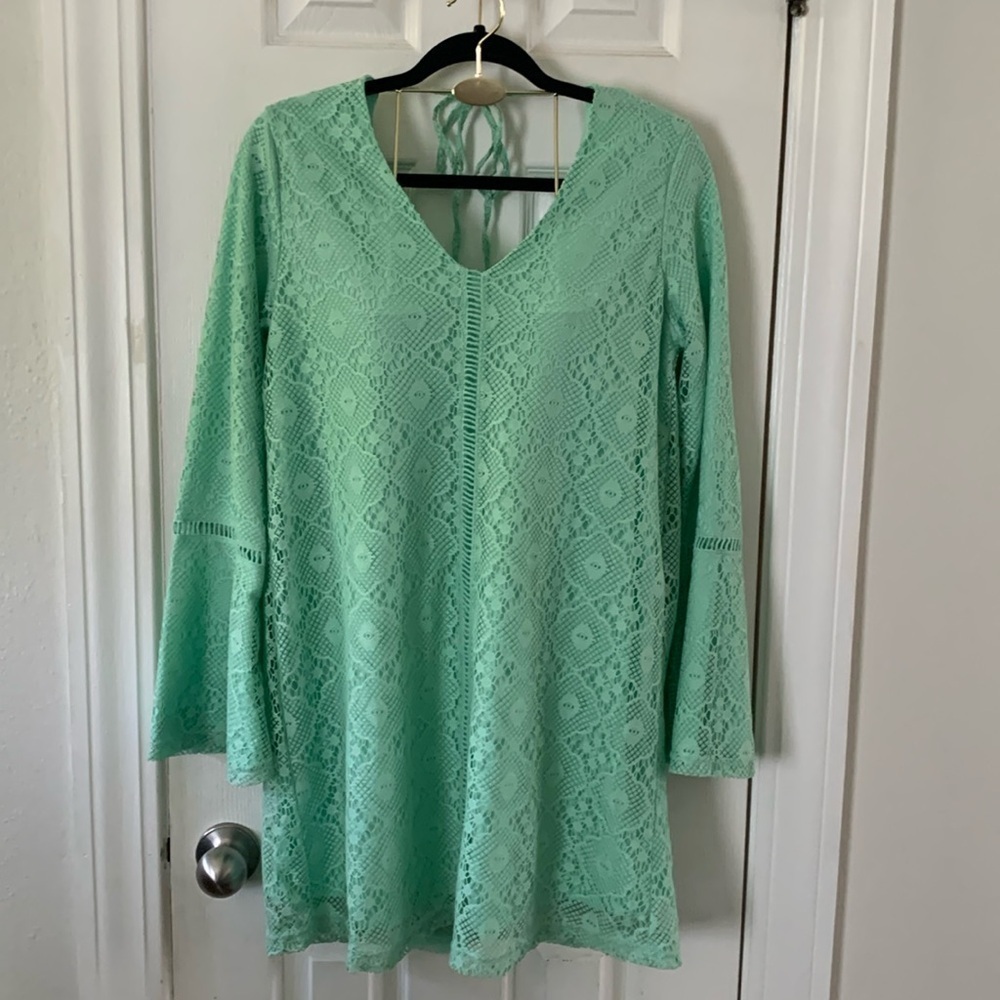 NWT Alya from Francesca"s Green Lace Dress Size L